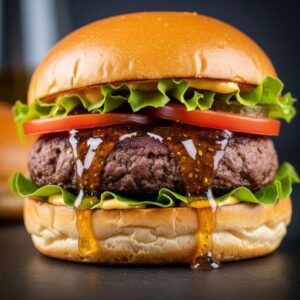 Beef Honey Burger with Chips and Drinks