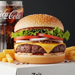 Zo's Special Burger with Chips and Drinks